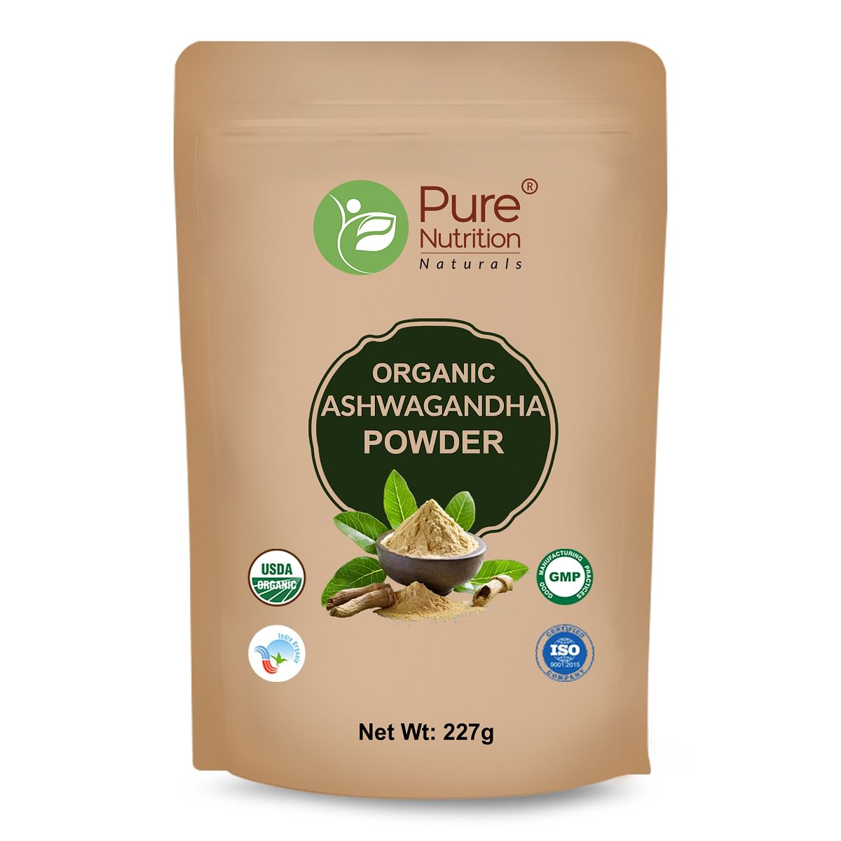 

Pure Nutrition Organic Ashwagandha Powder| Strength, Stamina & Stress Management USDA Certified (227 g)