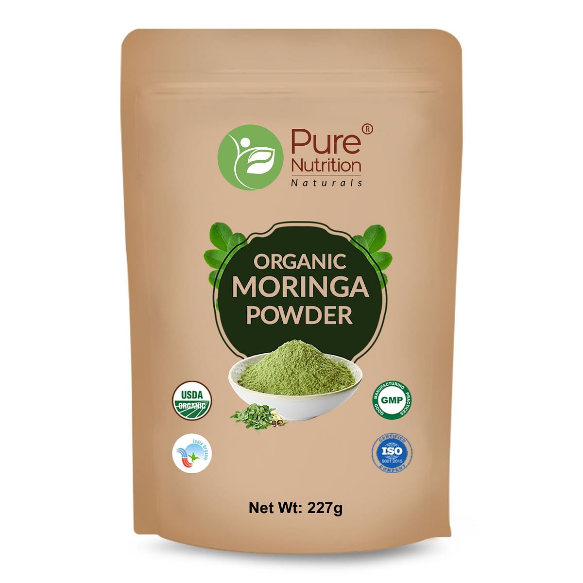 

Pure Nutrition 100% Organic Moringa Powder Superfood for Weight loss & Digestion USDA Certified (227 g)