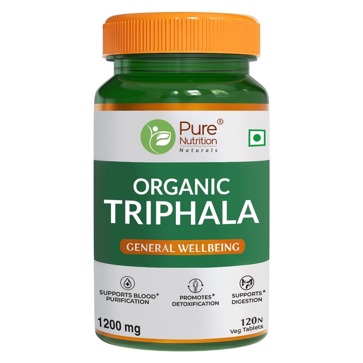 

Pure Nutrition Organic Triphala Tablets | Promotes Gut Health, Immunity & Detoxification (120 Tablets)