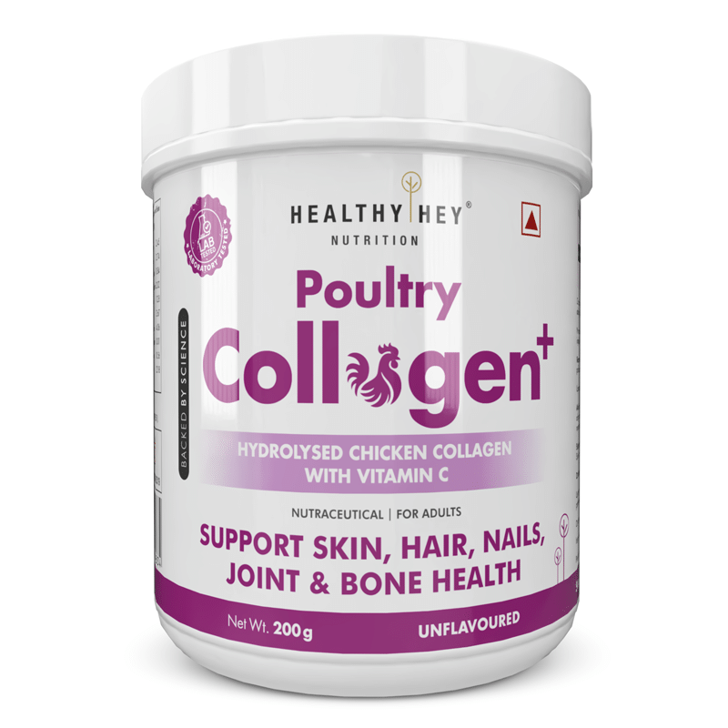 

HealthyHey Poultry Collagen, Hydrolysed Chicken Collagen With Vitamin C, Unflavoured,200G