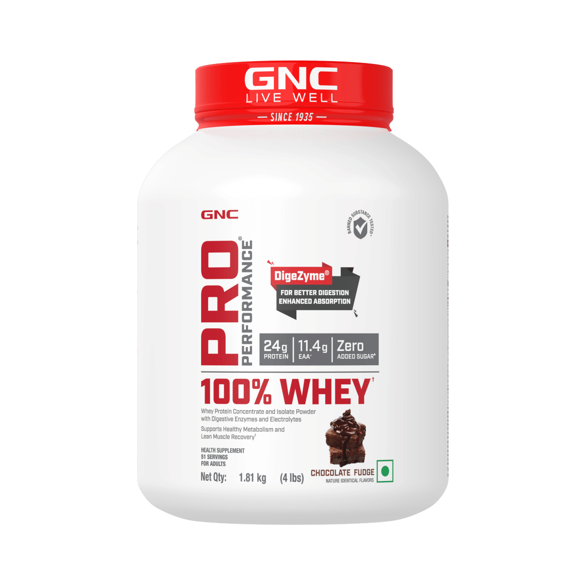 GNC Pro Performance 100 Whey Protein Powder 4 lbs 51 Servings