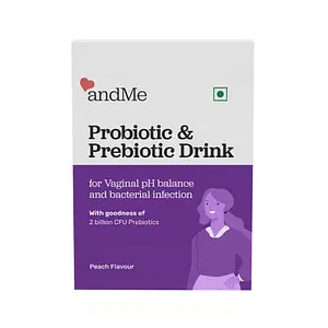 andMe Women Probiotics Drink For Vaginal Infection, Peach Flavor - 25 Sachets