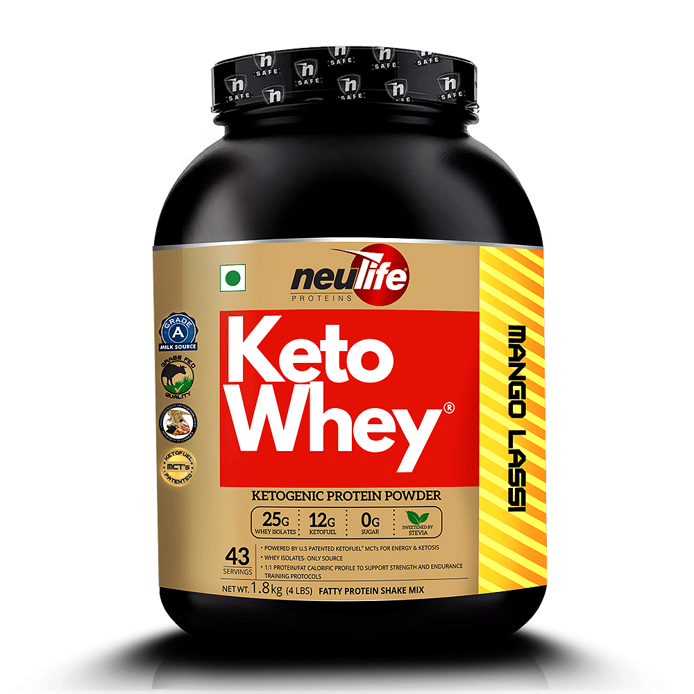 

NEULIFE KETOWHEY® Fatty Protein Shake with Ketofuel MCTs | U.S Patented Product | 4lbs (Mango-Lassi)