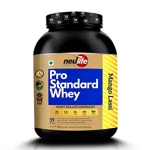 NEULIFE Pro Standard Advanced Whey Protein Isolate Powder with Added Leucine | Batch Tested & Informed Sport Certified 4lbs (Mango Lassi)