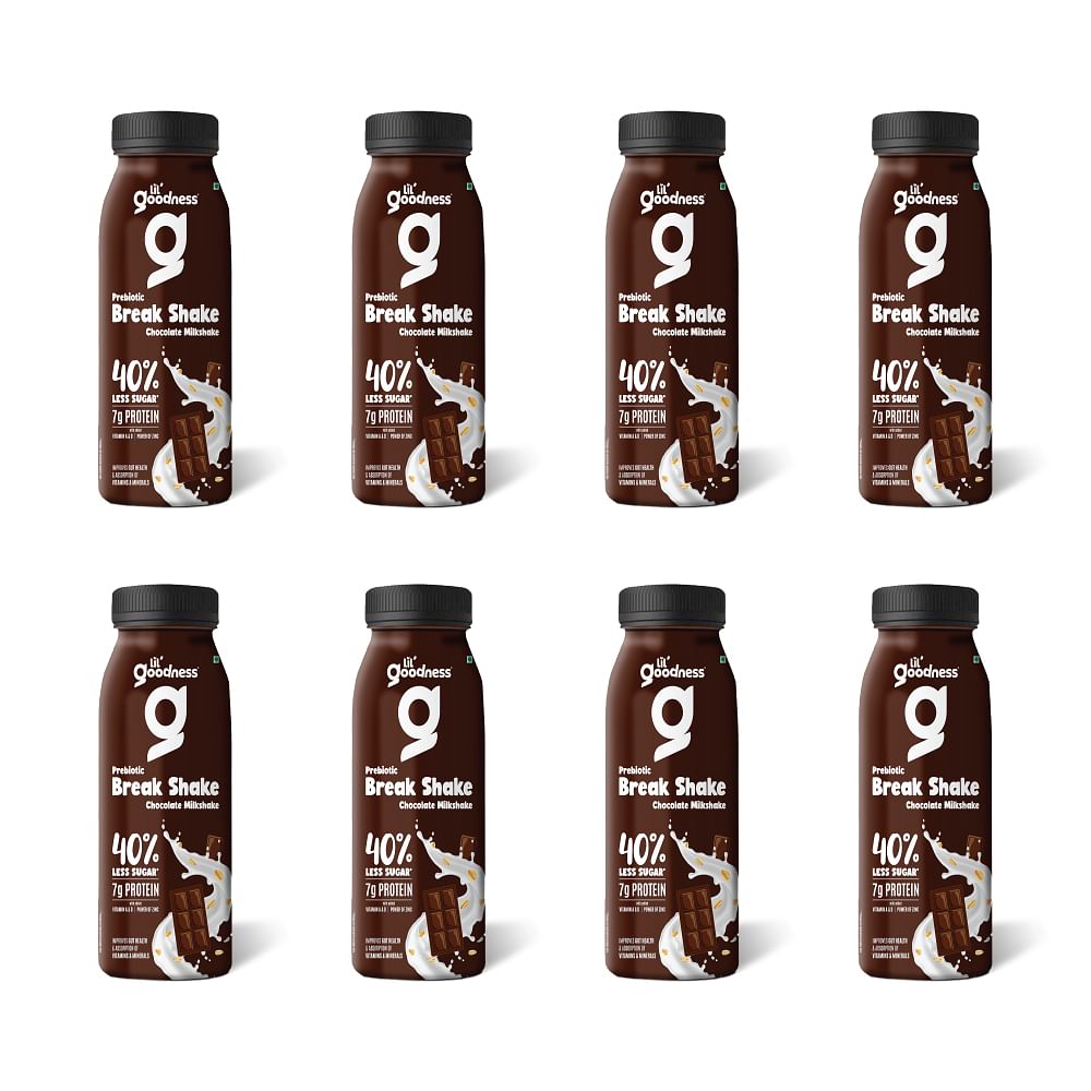 

Lil'Goodness Prebiotic Break Shake - Chocolate Milkshake with Oats - 200Ml (Pack of 8) Supports Immunity, Improves Good Gut Health