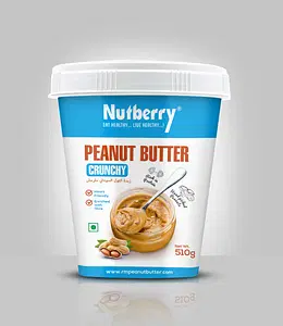 Nutberry Peanut Butter Classis Crunchy | 510 gm | 125g Protein   |Cholesterol Free, Gluten Free | No Hydrogenated Oil | Zero Trans-Fat