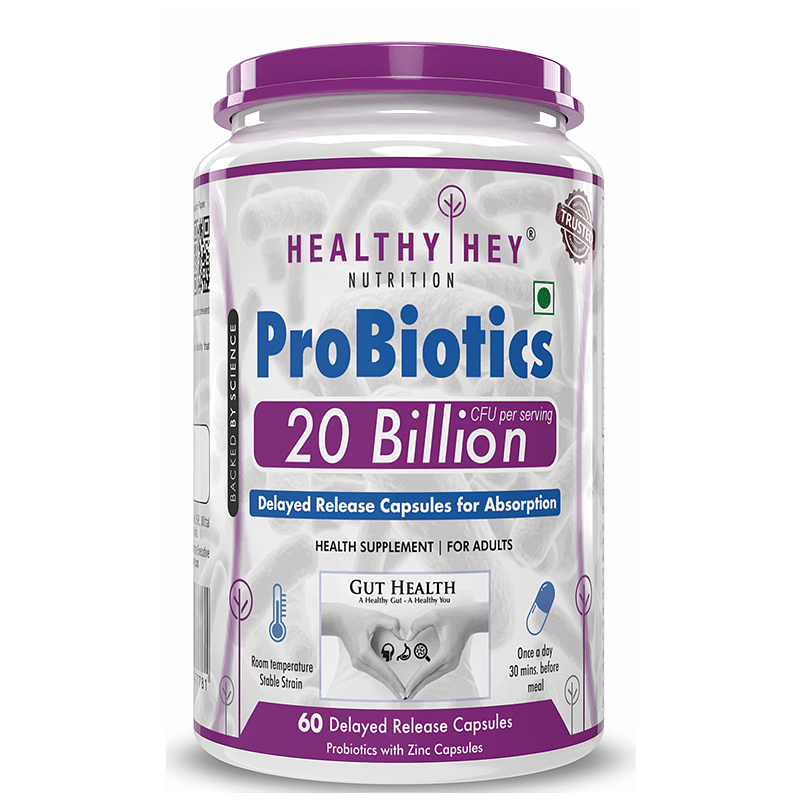 

HealthyHey Nutrition Probiotic 20 Billion Cfu Supplement with Delayed - Release Capsules for Temperature Stable, Digestion, and Immune Health - (60...