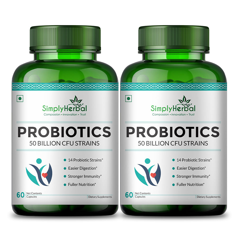 

Simply Herbal Probiotics 50 Billion CFU - 14 Strains Prebiotic Supplement | Probiotics for Gut Health | Good for Digestive, Immunity, Boost Metabol...