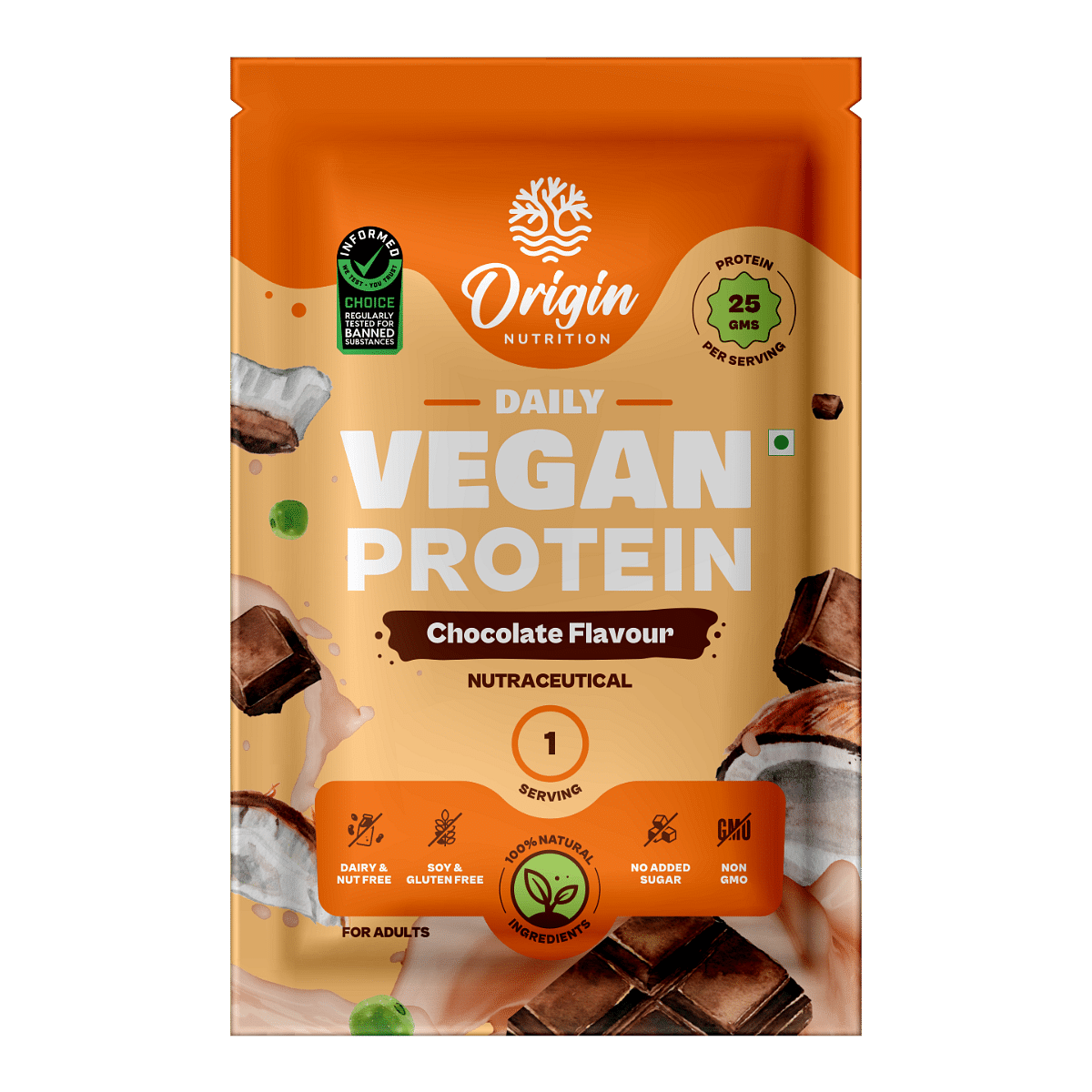 

Origin Nutrition 100% Natural Plant Protein Powder, Chocolate Flavour with 25g Plant Based Protein