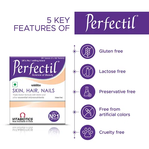 Perfectel Perfectil Skin, Hair and Nail Supplement with clinically proven Triple ...