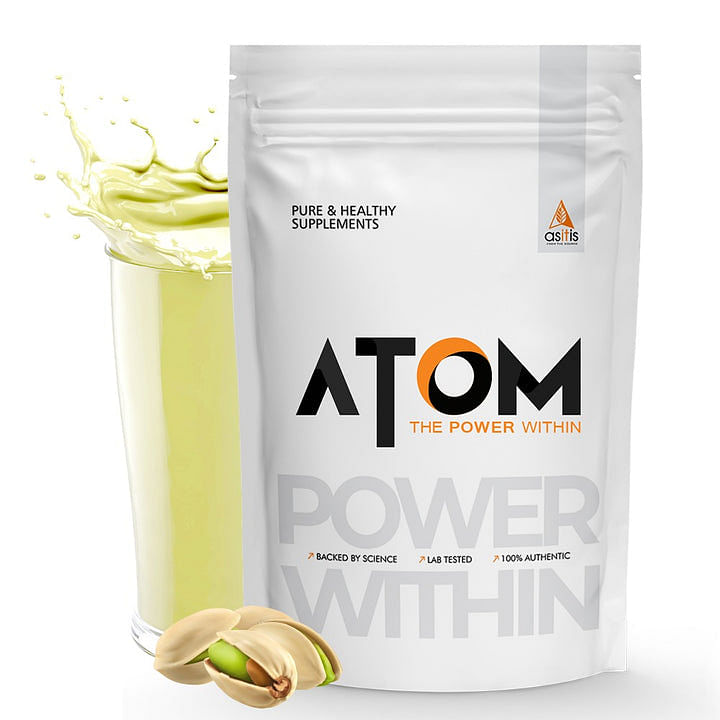 

AS-IT-IS ATOM Performance Whey With Safed Musli & Mucuna Pruriens | For Faster Recovery | Highly Bioavailable | Pista Fusion flavor - 1Kg