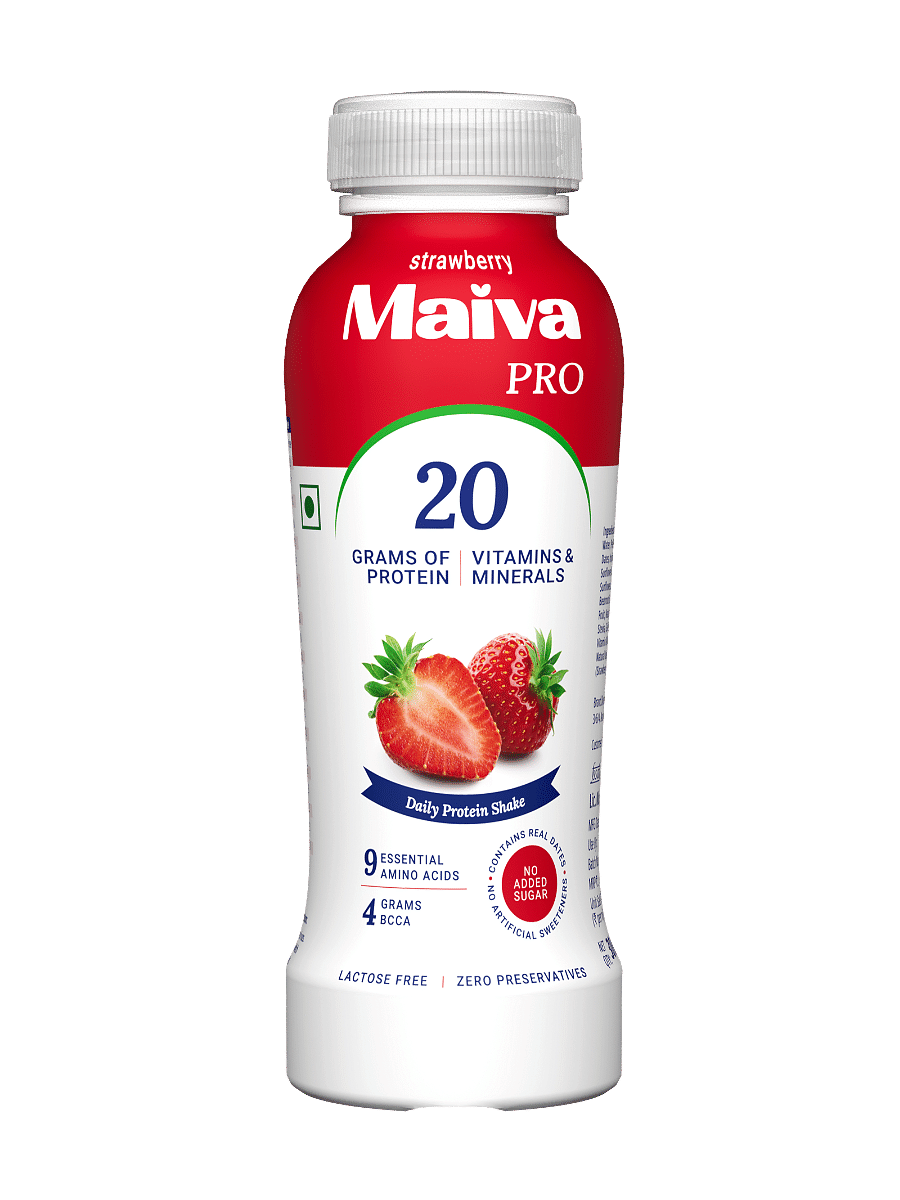 Maiva Pro | Strawberry Plant Protein Shake - 300ml | 20g Protein | 20 Vitamins & Minerals | Contains Dates | Vegan, Lactose-Free, No Preservatives, No Artificial Sweetener, No Added Sugar