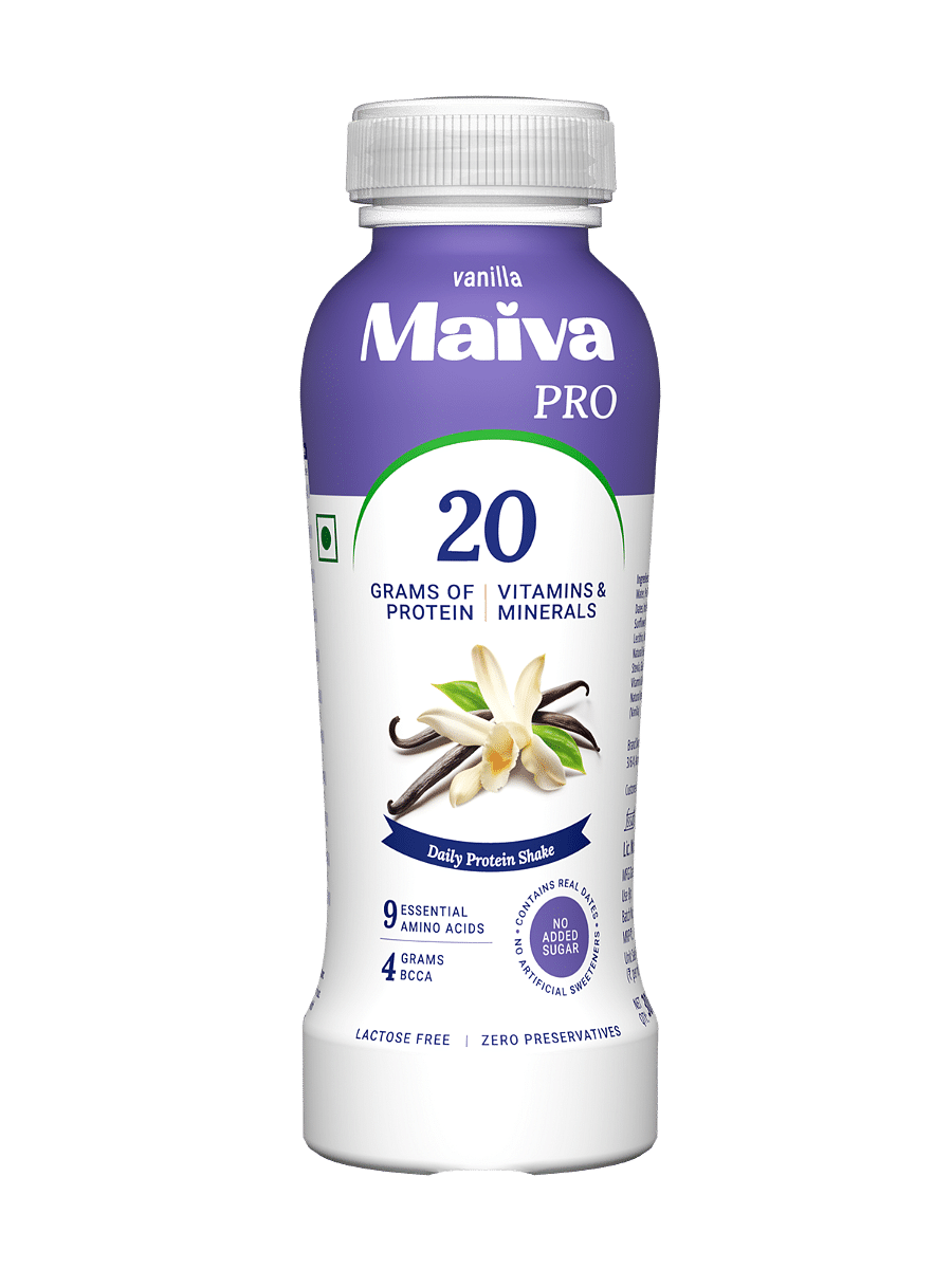 

Maiva Pro | Vanilla Plant Protein Shake - 300ml (Pack of 4) | 20g Protein | 20 Vitamins & Minerals | Contains Dates | Vegan, Lactose-Free, No Prese...