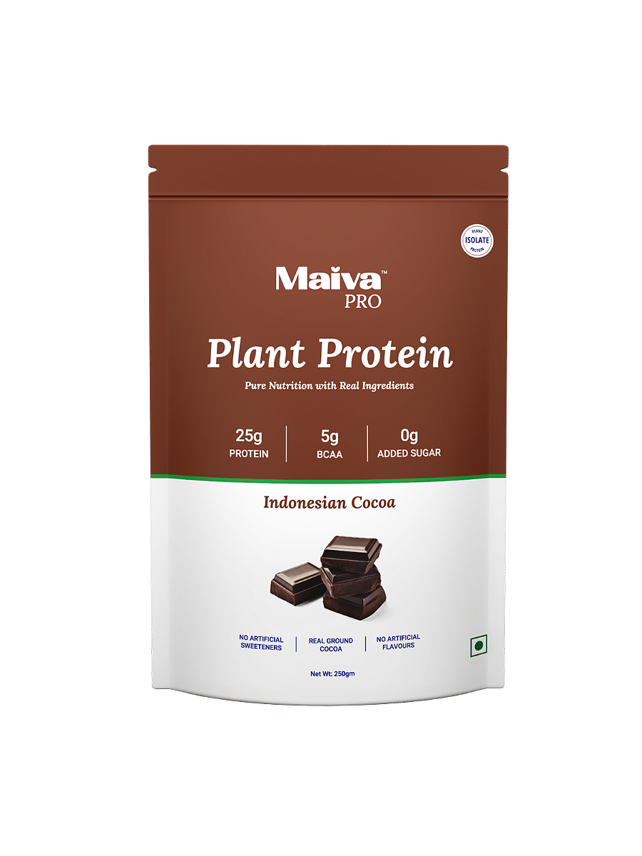 

Maiva Pro | Plant Protein Isolate - Indonesian Cocoa - 250gm | 25g Protein, 5g BCAA | Essential Amino Acids | Gut Friendly, Easy to Digest | Real D...