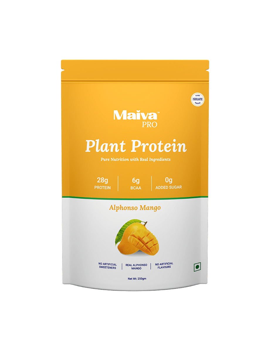 

Maiva Pro | Plant Protein Isolate - Alphonso Mango - 250gm | 28g Protein, 6g BCAA | All Essential Amino Acids | Gut Friendly, Easy to Digest | Vega...
