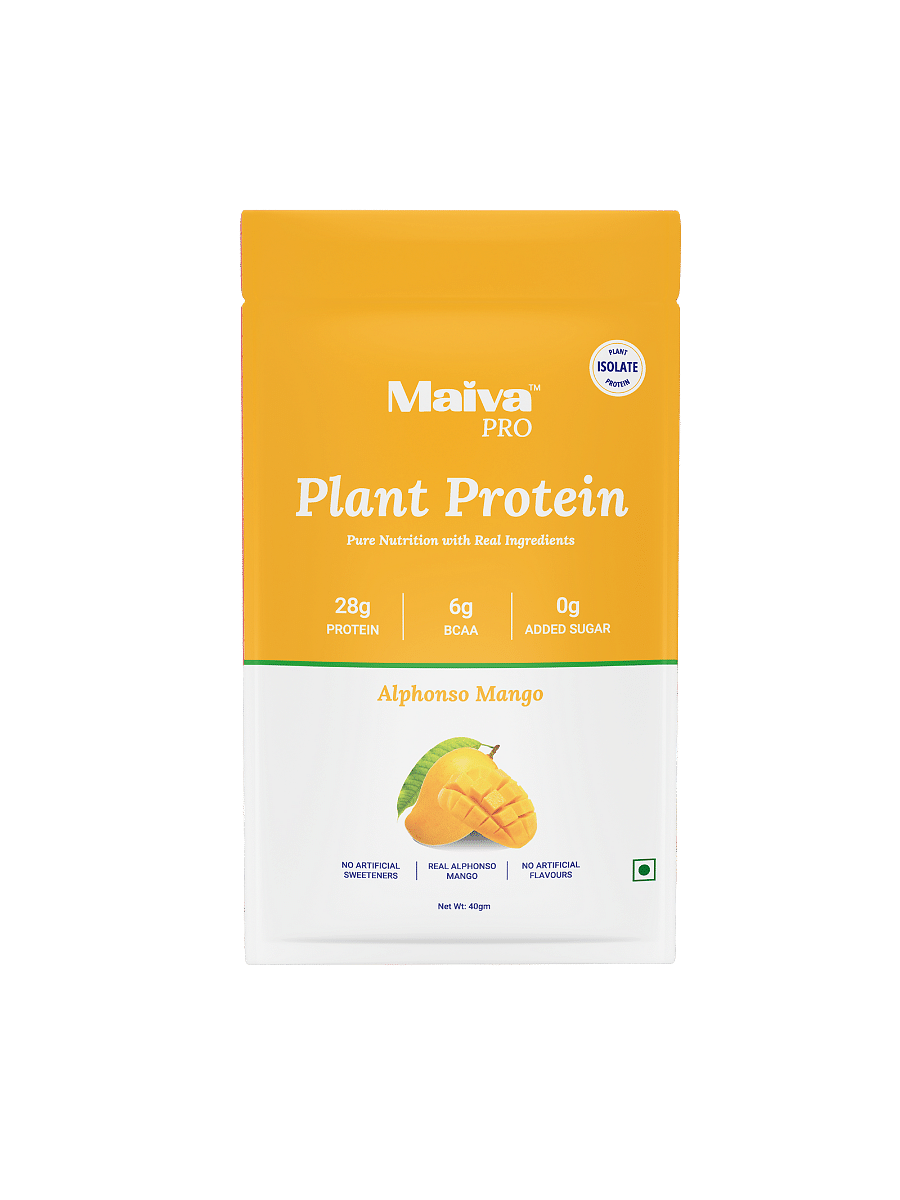 

Maiva Pro | Plant Protein Isolate - Alphonso Mango - 40gm (Pack of 5) | 28g Protein, 6g BCAA | All Essential Amino Acids | Gut Friendly, Easy to Di...