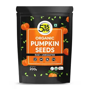 5:15PM Organic Pumpkin Seeds| Raw Pumpkin Seeds for eating |Immunity Booster Seeds | 100% Organic, Pure, Natural & Unroasted Seeds– 200g