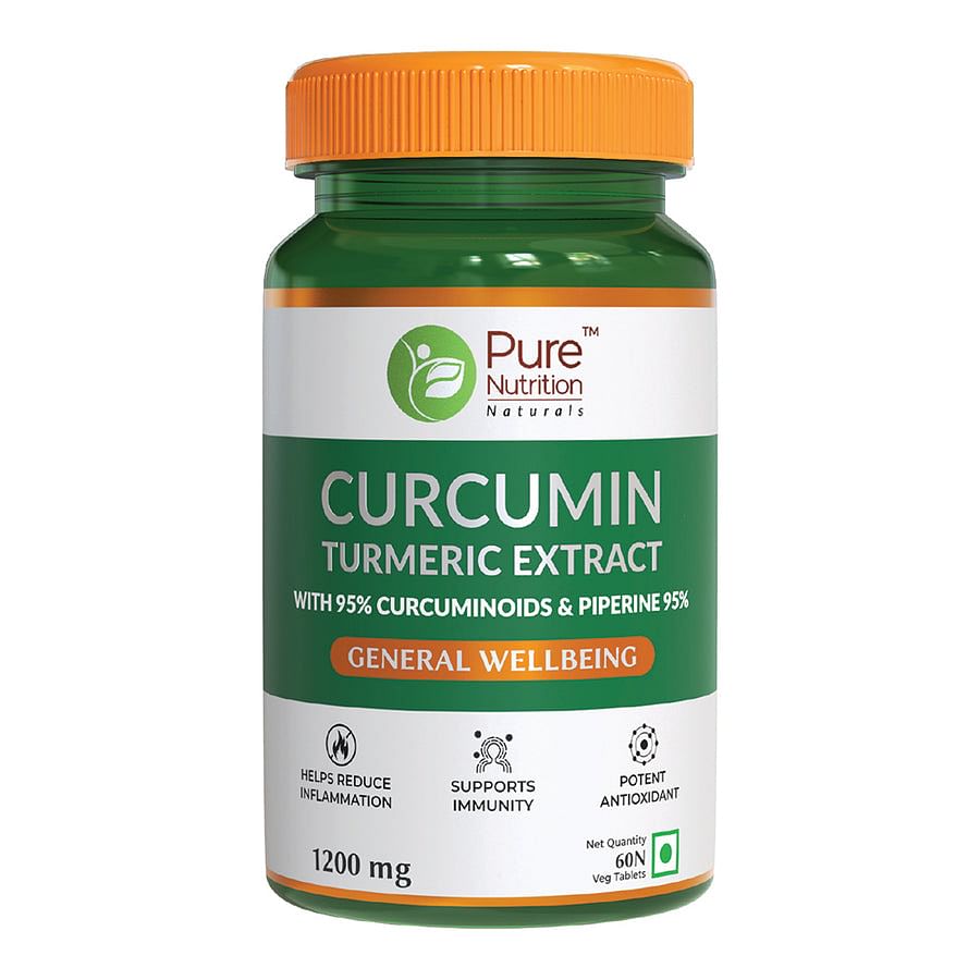 

Pure Nutrition Curcumin Turmeric Extract Tablets With 95% Curcuminoids And Piperine With Piperine For Healthy Joints - 60 Veg Capsules (Serving S...