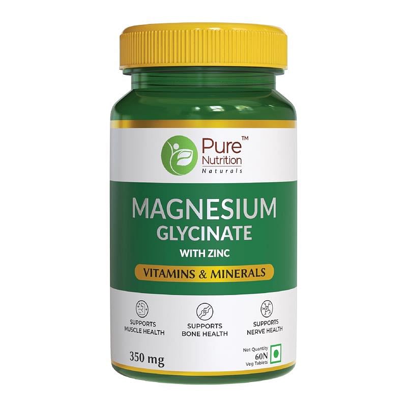 

Pure Nutrition Magnesium L Magnesium Glycinate Tablets For Bone And Muscle Health L - 60 Veg Tablets