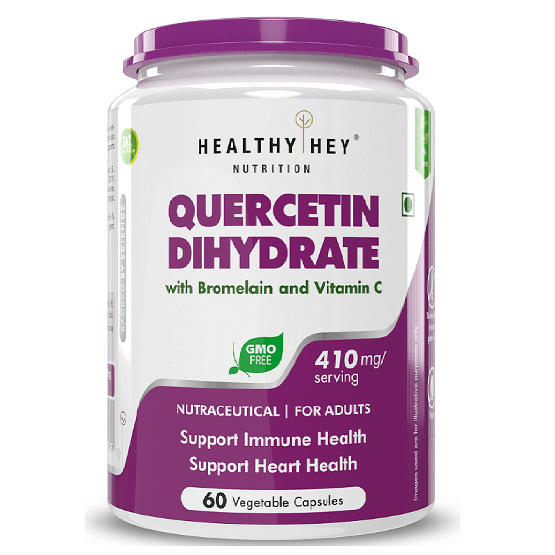 

HealthyHey Nutrition Quercetin Dihydrate with Bromelain and Vitamin C 60 Vegetable Capsules