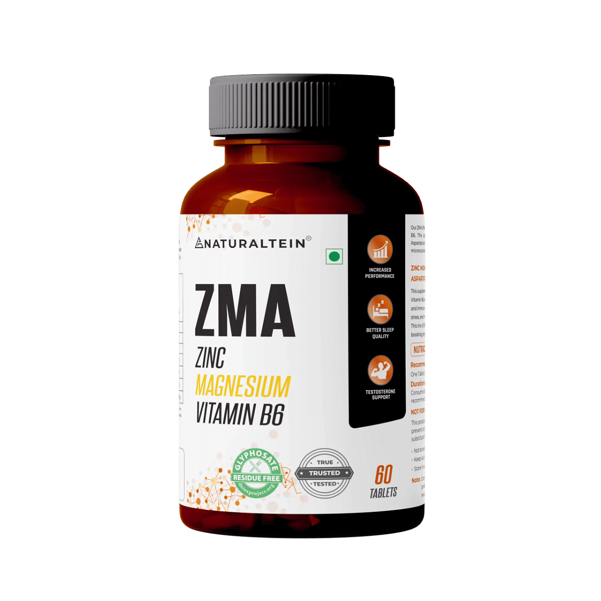 

NATURALTEIN ZMA Zinc Magnesium Vitamin B6 - 60 Tablets