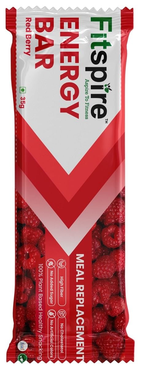 Fitspire Fit Energy Bar 35g, 100% Vegan, Made with Natural Ingredients, Helping for Instant Energy, Boosts Athletic Performance & Improves Muscle Recovery - Redberry flavour-picture-11