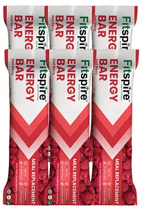 Fitspire Fit Energy Bar 35g with Redberry flavour pack of 6 , 100% Vegan, Made with Natural Ingredients, Helping for Instant Energy, Boosts Athletic Performance & Improves Muscle Recovery-Pack of 1 