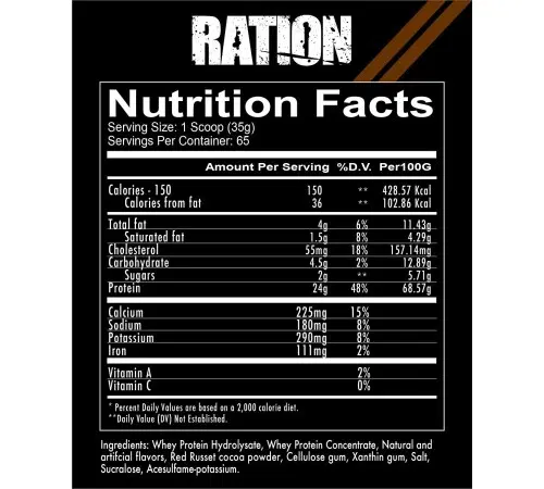 Redcon1- RATION Whey Protein 5lbs, Chocolate