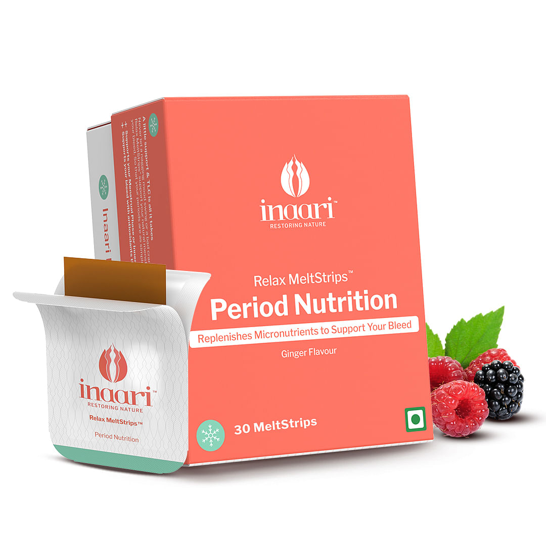 

Inaari Relax Period Nutrition MeltStrips Provides Nutrients Required During the Period Anti-inflammatory Reduces Cramping, Natural Free Travel Pouc...