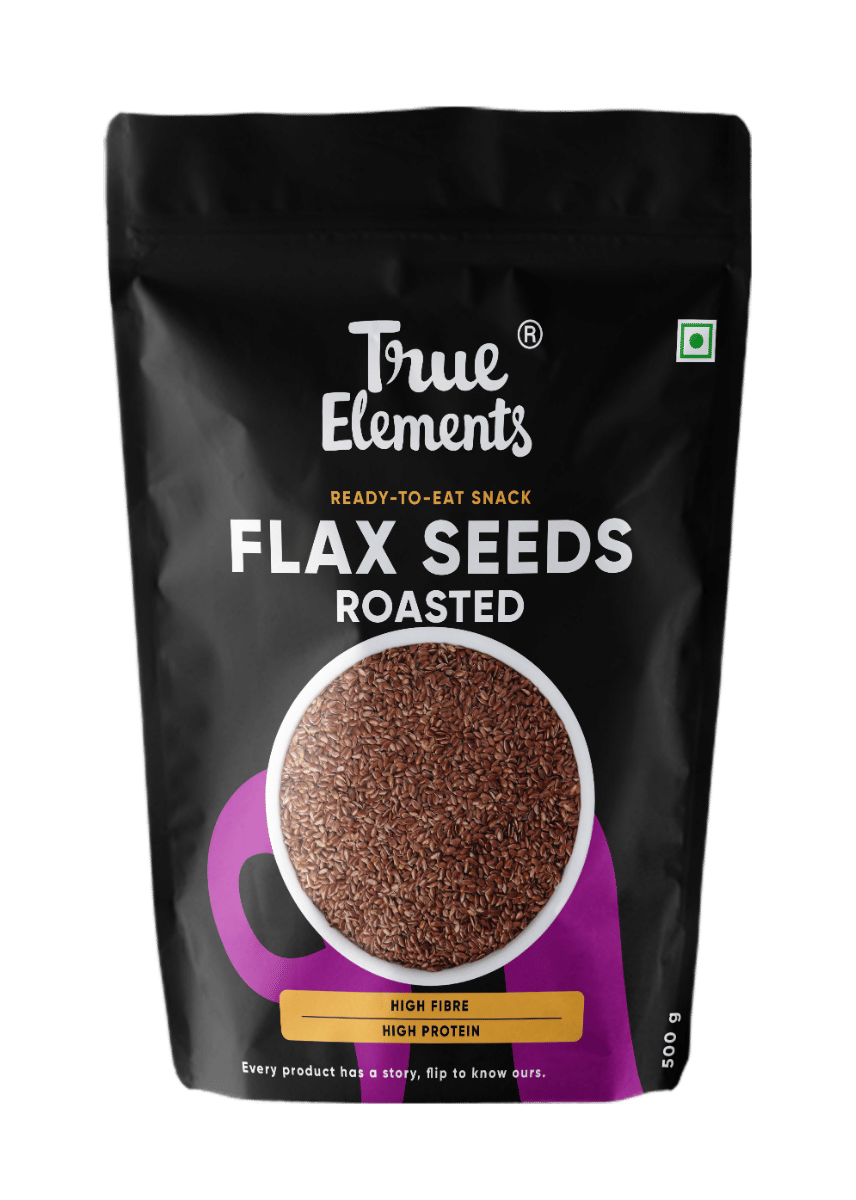 True Elements Roasted Flax Seeds 500g Fibre Rich Flax Seeds for