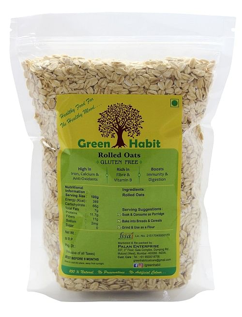 

GreenHabit Gluten Free Rolled Oats a.k.a Old-Fashioned Oats 1.5 KG Pack (Certified Gluten-Free Oats for Weight-Loss )