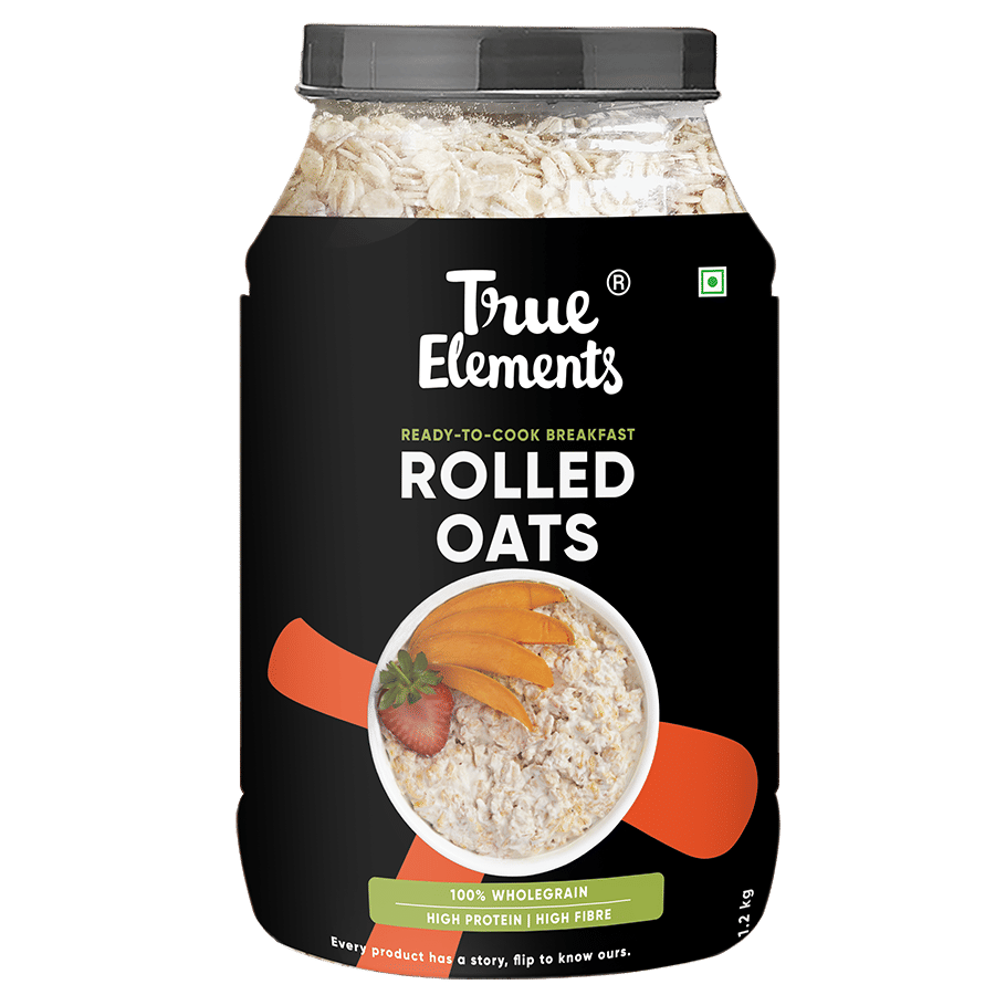 True Elements Rolled Oats 1.2 kg 100 Wholegrain Breakfast Gluten