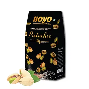 BOYO Roasted Pistachios 200g - Himalayan Pink Salted, Dry Roasted
