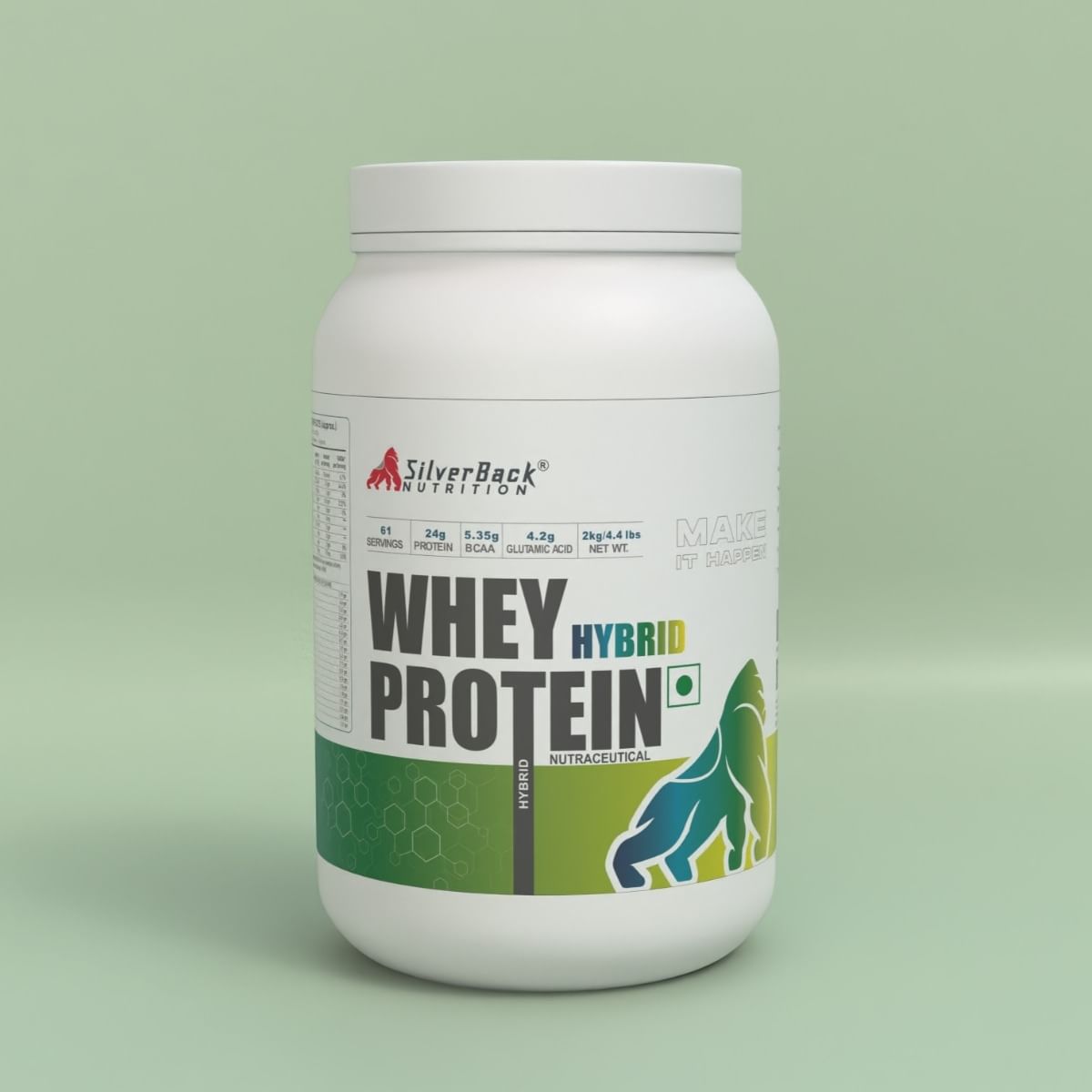 

SilverBack Nutrition Whey Hybrid Protein 24 G Protein | easy on Gut | No Added Sugar / 500gm - Coffee