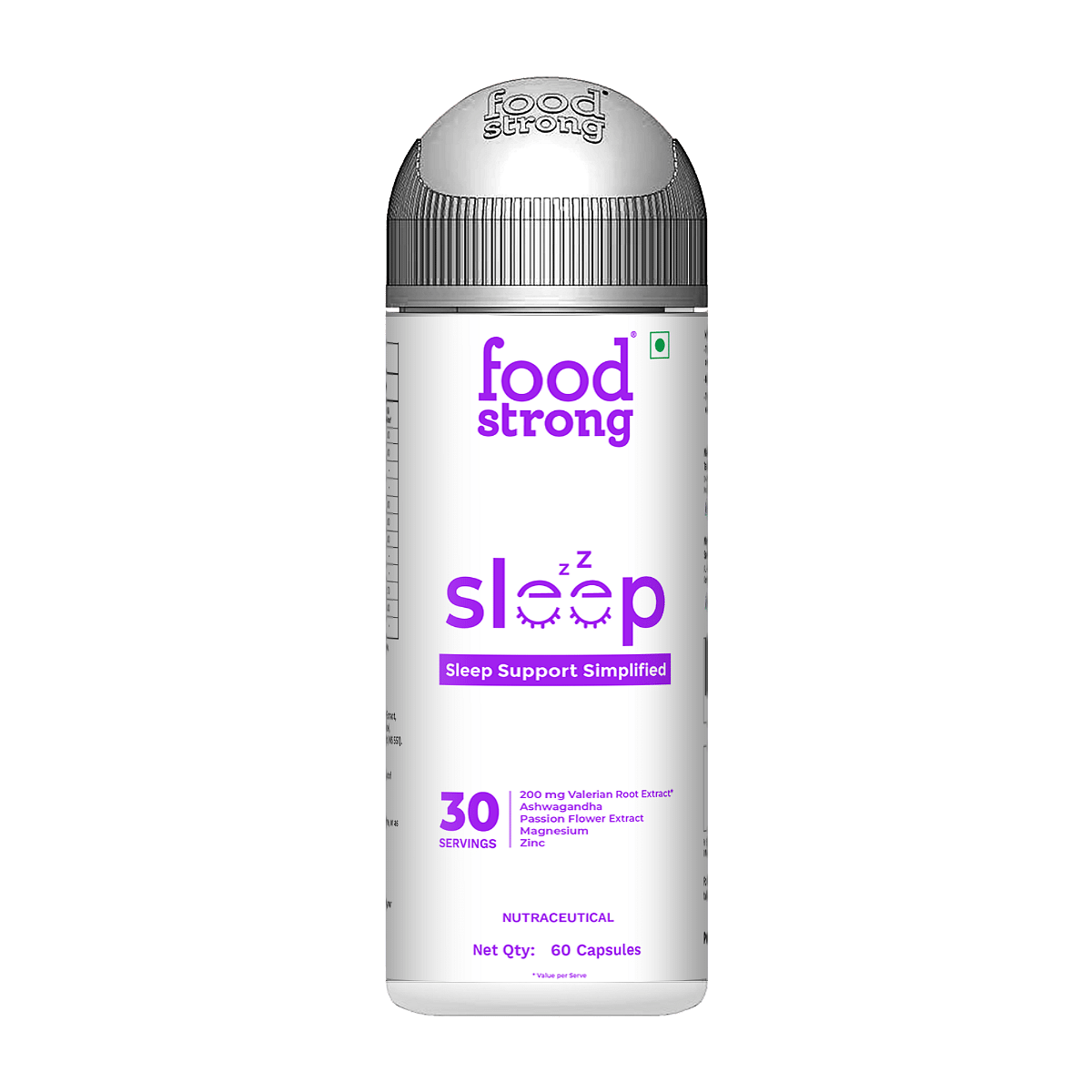 

Foodstrong Sleep Capsules Supports Better Sleep Natural Sleep Aid - 60 Capsules - 30 Servings