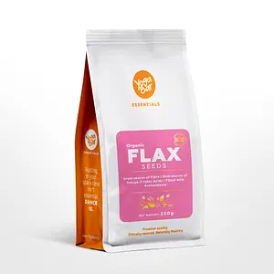 Yogabar Organic Roasted Flax Seeds - Regulate Blood Sugar - High in Fibre, Omega-3 & Antioxidants - Healthy Snacks for Weight Loss