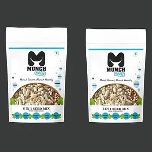 Munchhouse 6 In 1 Seed Mix - Pumpkin Seeds, Sunflower Seeds, Flaxseeds Seeds, Chia Seeds And Sesame Seeds