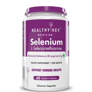 HealthyHey Nutrition Selenium Capsules, 40mcg, Non-GMO & Superior Absorption