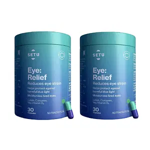 Setu Eye: Relief, Eye Vitamin Formula w/20mg Lutein, 4mg Zeaxanthin, Curcumin & Vitamin D3 for Blue Light Defense –Max Absorption, 30 Tablets Pack of 2