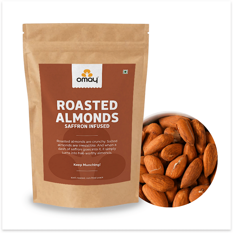 

Omay Foods Roasted Almonds - Saffron Infused, 400g Pouch