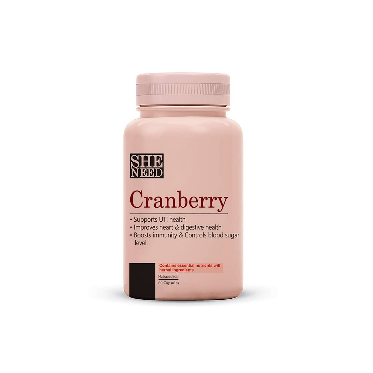 

SheNeed Crave For Cranberry Supplements (400mg) - Supports UTI & Digestive Health- 60 Capsules