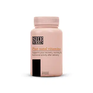 SheNeed Postnatal  Vitamins Supplements - Supports Recovery, Breastfeeding, Nursing After Delivery & Levels Hormonal Activity- 60 Capsules
