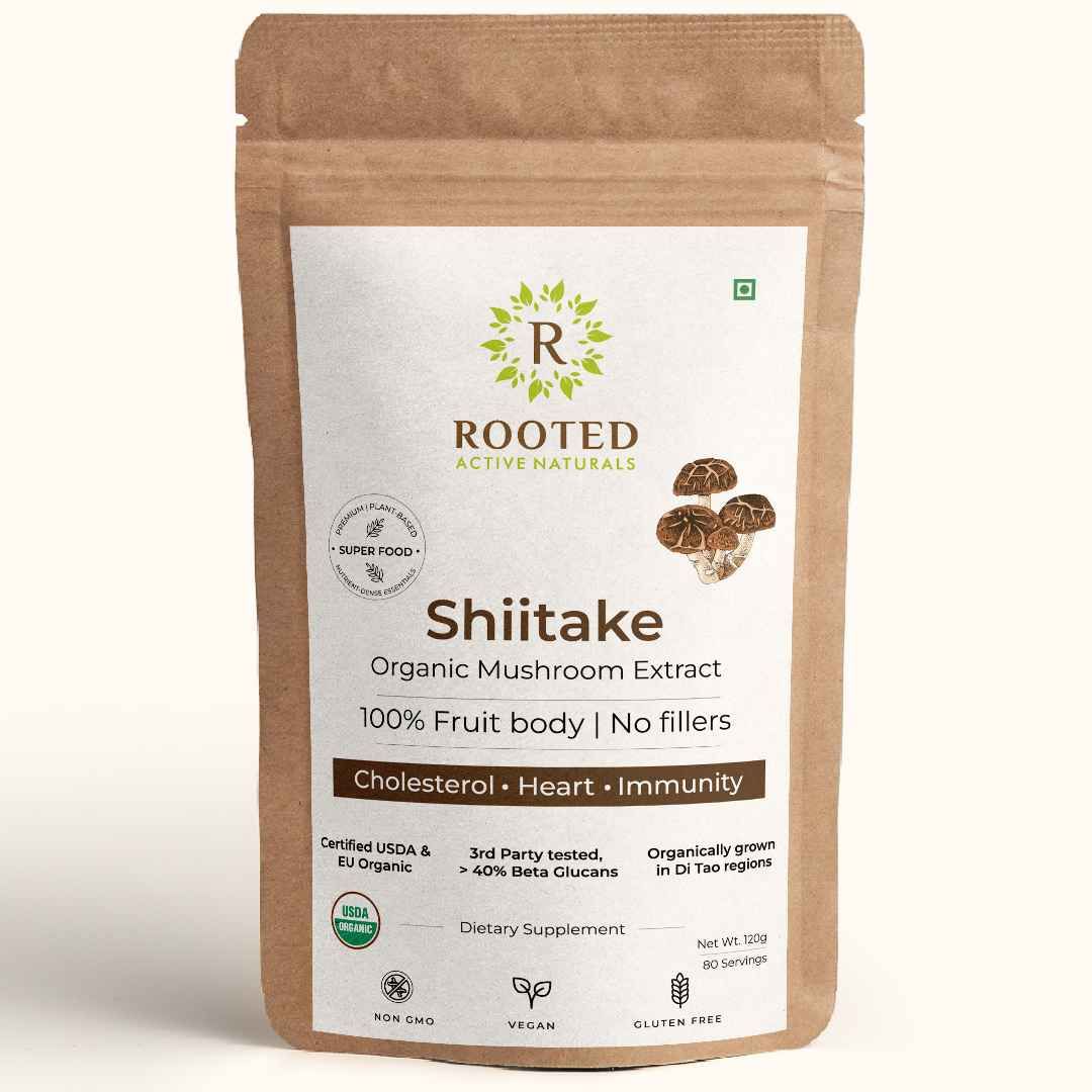 Rooted Actives Shiitake mushroom Extract Powder Cholesterol, Heart