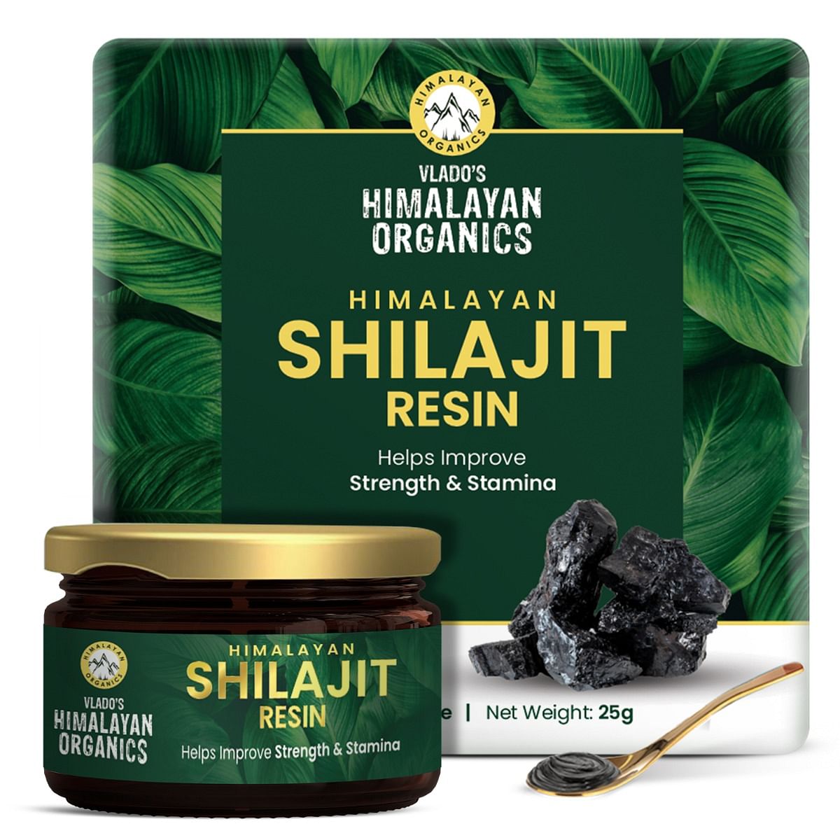 

Vlado's Himalayan Organics Pure Shilajit Resin Fulvic Acid & 85+ Trace Minerals Complex I - 25g