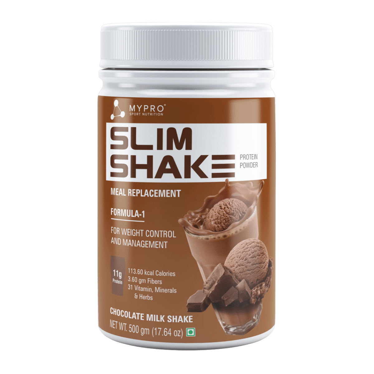 Mypro Sport Nutrition Slim Shake Protein Powder-Meal Replacement Shake For Weight Control & Management-Sugar Free - (Chocolate 500g)-picture-15