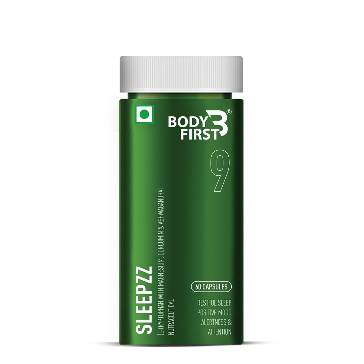 

Body First Sleepzz - Unique Combination of L-Tryptophan, Magnesium, Curcumin, Ashwagandha, Nutmeg and Cinnamon for Restful & Calm Sleep, Supports P...