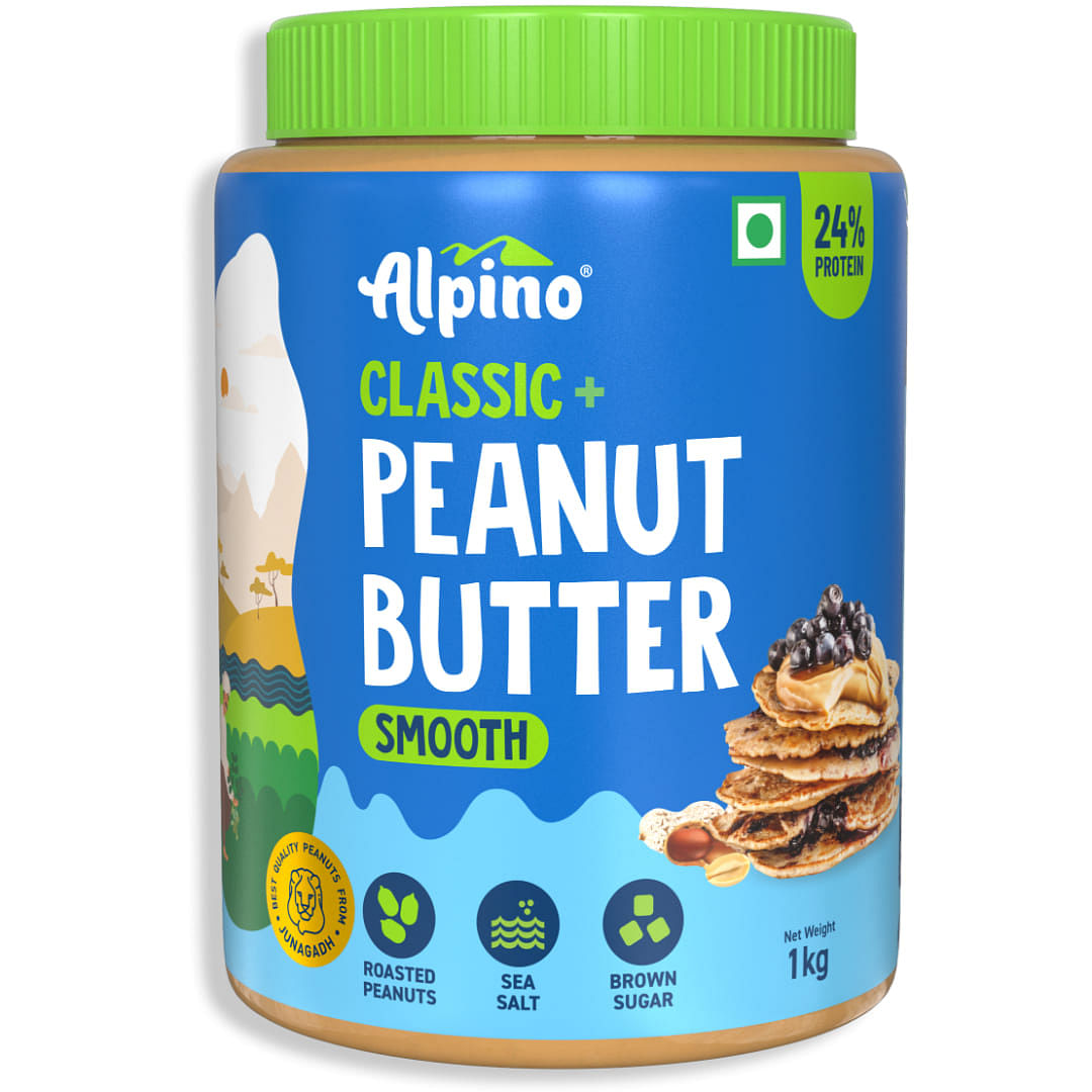 

Alpino Classic+ Peanut Butter Smooth | 24% Protein | Made with Roasted Peanuts, Brown Sugar & Sea Salt | Plant Based Protein Peanut Butter (1 KG)