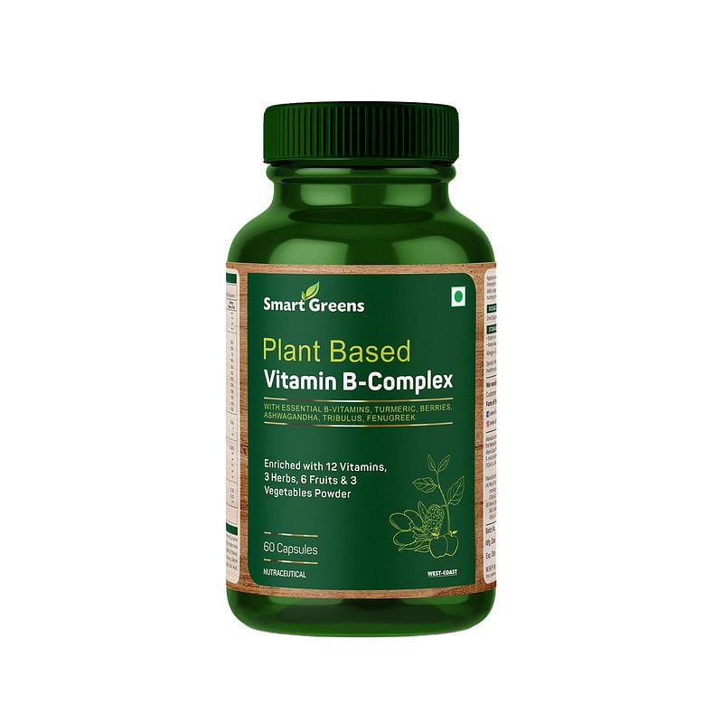 

Smart Greens Plant Based Vitamin B-Complex, Turmeric, Berries, Ashwagandha, Tribulus, Fenugreek & Enriched with Essential B-Vitamins, Herbs, Fruits...