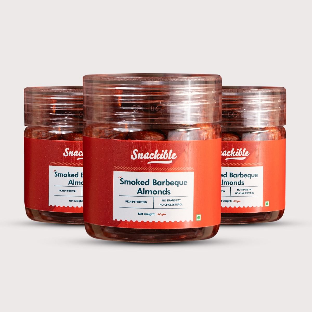 

Snackible Smoked BBQ Almonds - (Pack of 3) 3x50gm