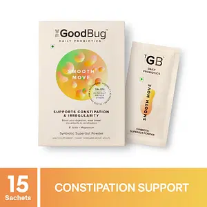 The Good Bug Smooth Move SuperGut Powder for Constipation Relief & Bowel Movement | Pre & Probiotic Supplement for Men & Women |15 Days Pack
